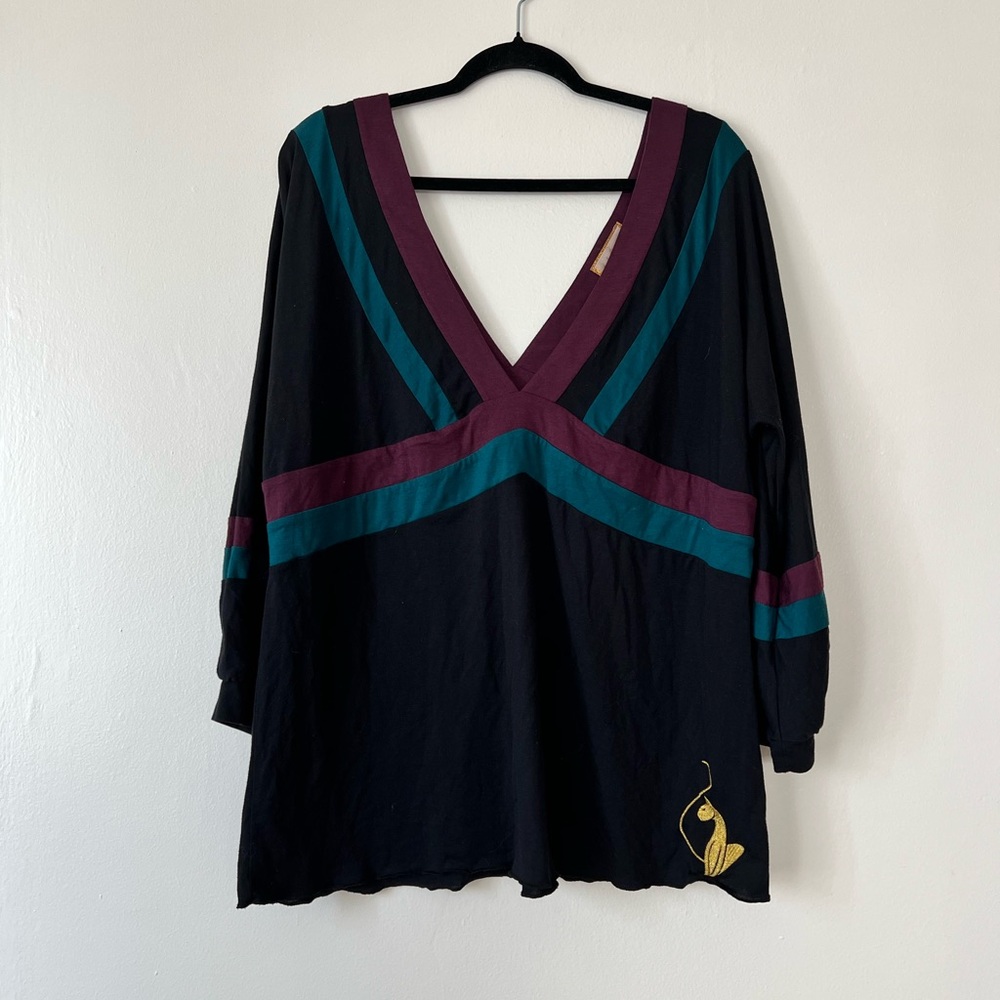 Y2K plus size Baby Phat 2X 3/4 sleeves blouse top with logo